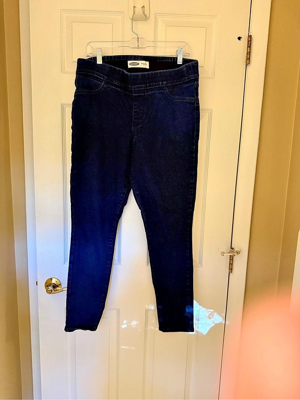 Old Navy Mid-Rise Wow Super-Skinny Pull-On Jeggings dark blue Waist 14